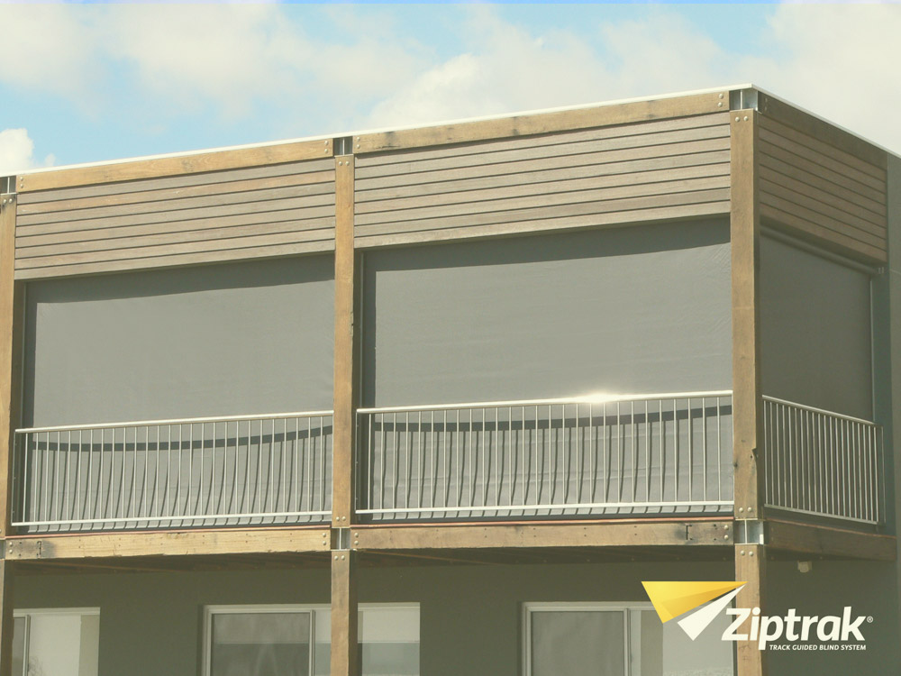 Outdoor blinds on balcony
